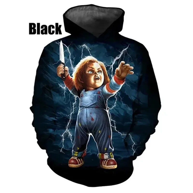 Chucky Doll Horror Child's Play Hoodie Men Clothing 3D Printed New in Hoodies Women Harajuku Fashion y2k Pullovers Hooded Hoody