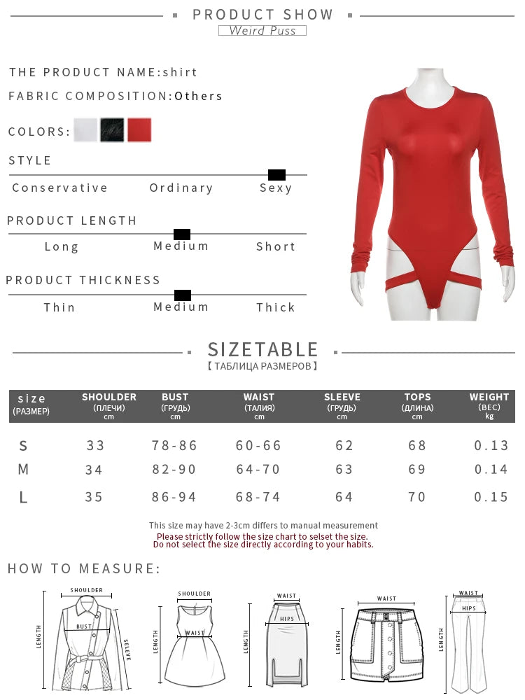 Weird Puss Hollow Backless Bodysuit Woman Summer Sexy Hottie Long-Sleeve Solid O-Neck Bandage Chic Bodyshape Skinny Clubwear Top