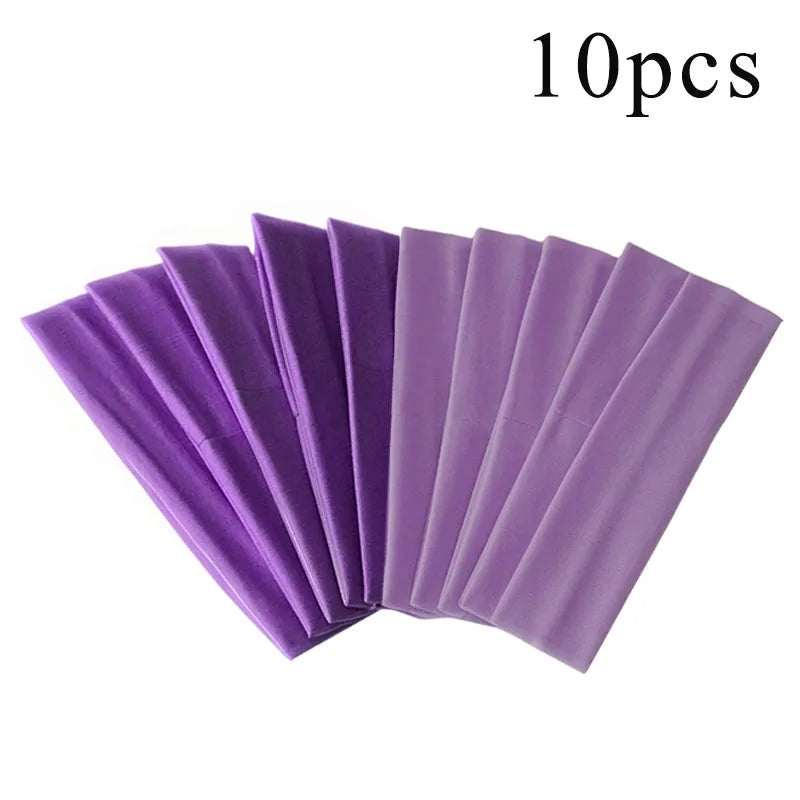 10 Pcs Elastic HairBand Fashion Headbands For Women Solid Color Sports Running Fitness Yoga Hair Bands Makeup Hair Accessories