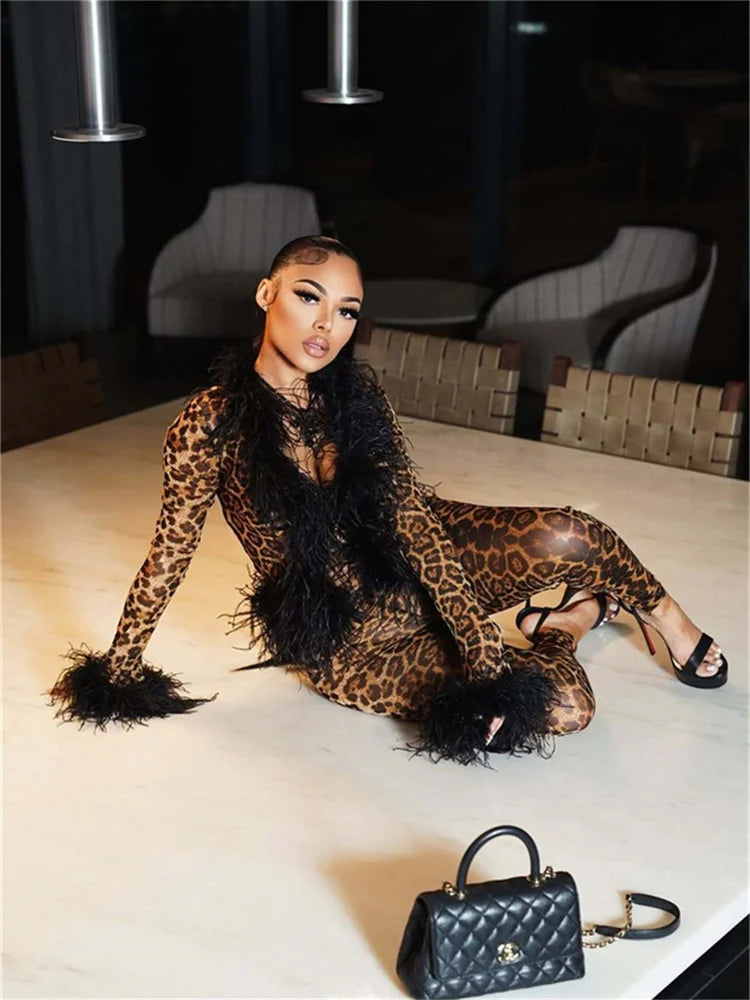 Weird Puss Sexy Fashion 2 Piece Set Women Fluff Patchwork Lace-Up Full Sleeve+Skinny Peach Hip Pants Club Coquett Trend Outfits