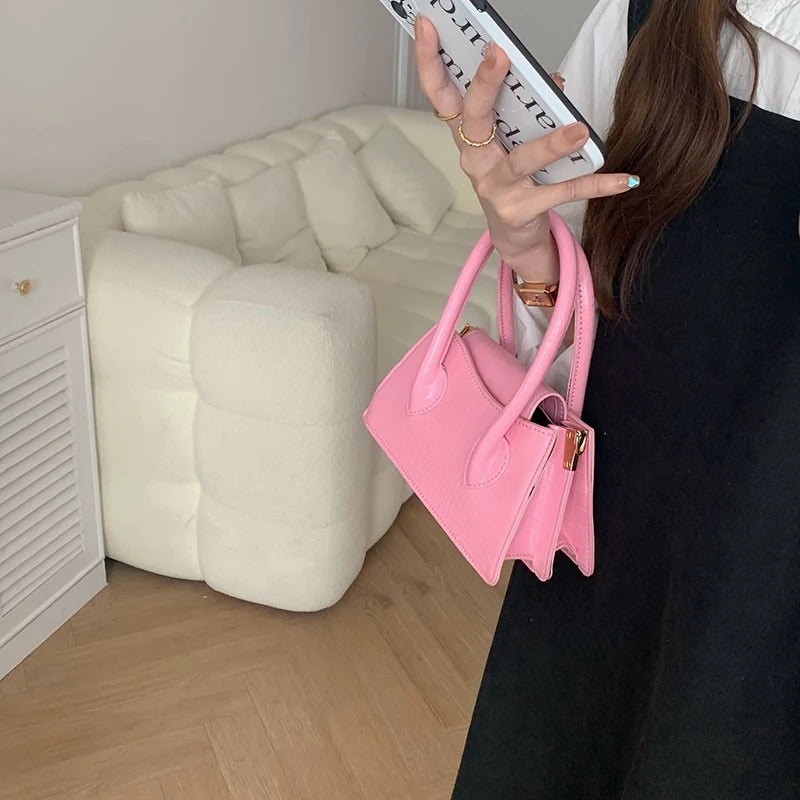 Fashion Pink Small Square Women Clutch Purse Handbags New Simple Ladies Messenger Bag Solid Color Female Shoulder Crossbody Bags