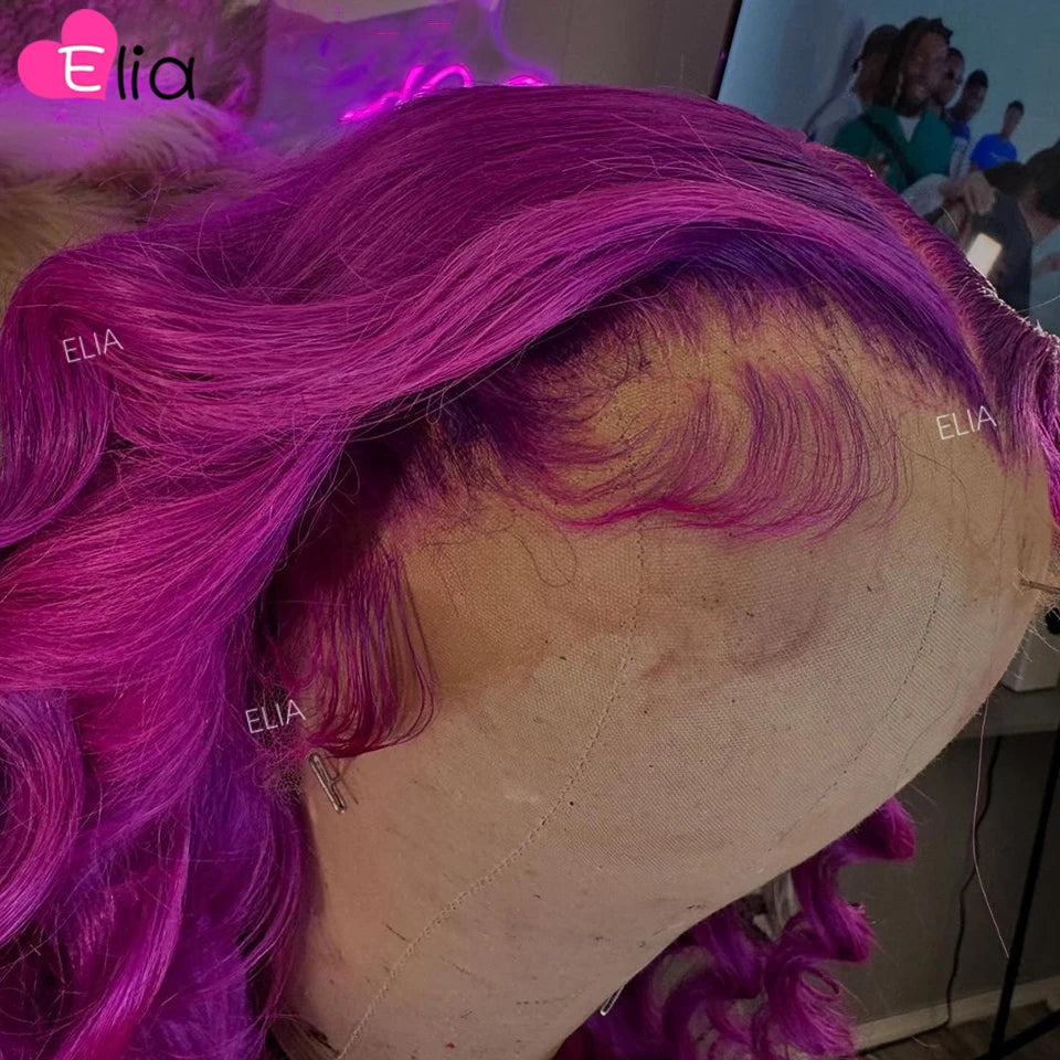 Lace Front Human Hair Wigs Purple 13x4 Loose Wave 13x6 Lace Frontal Wig Human Hair Transparent Lace Wigs Bouncy Curly Human Wigs
