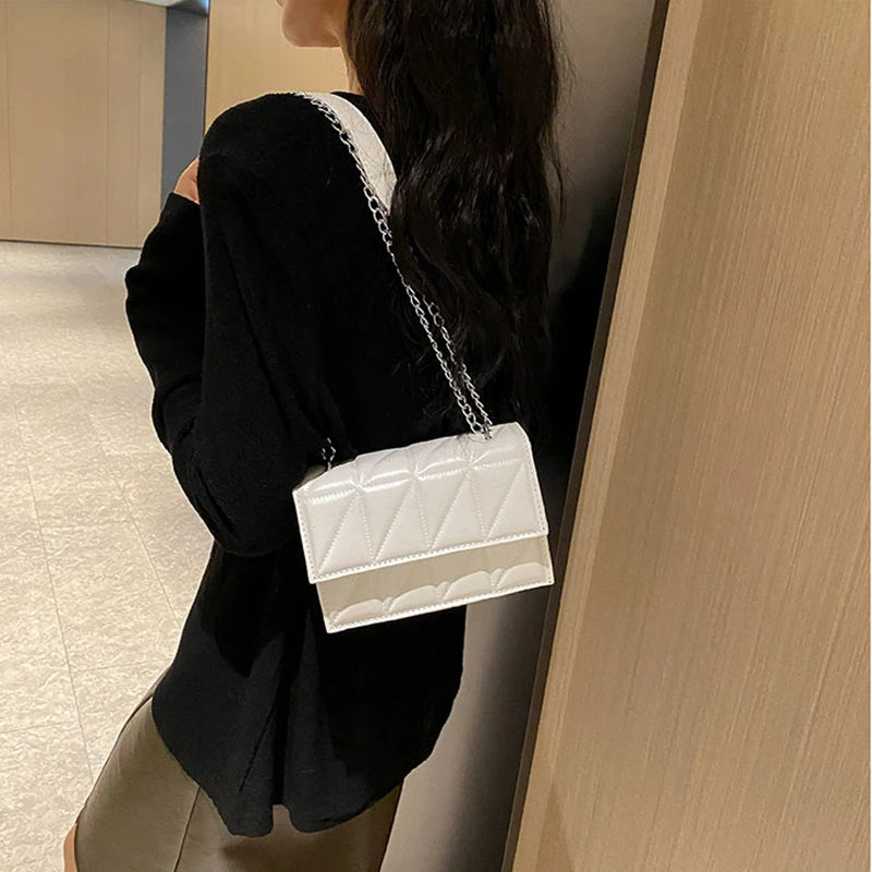 Designer Fashion Women Shoulder Bag Ladies PU Leather Handle Handbags Chain Strap Crossbody Bags for Women