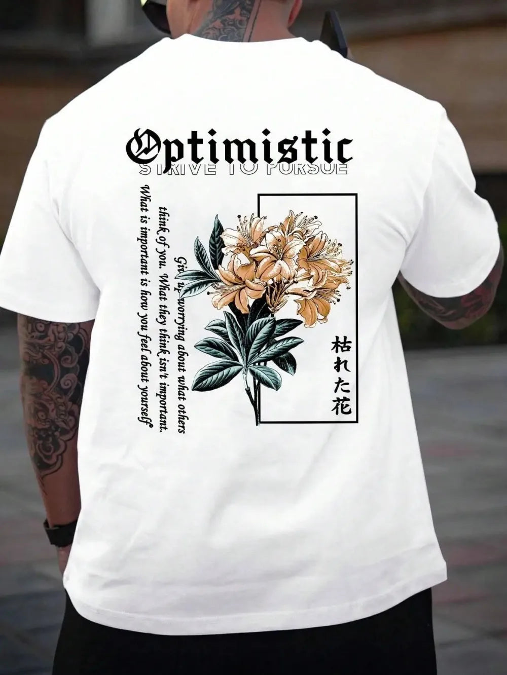 Summer men's breathable and comfortable round neck T-shirt optimistic and enterprising Harajuku printed outdoor casual top