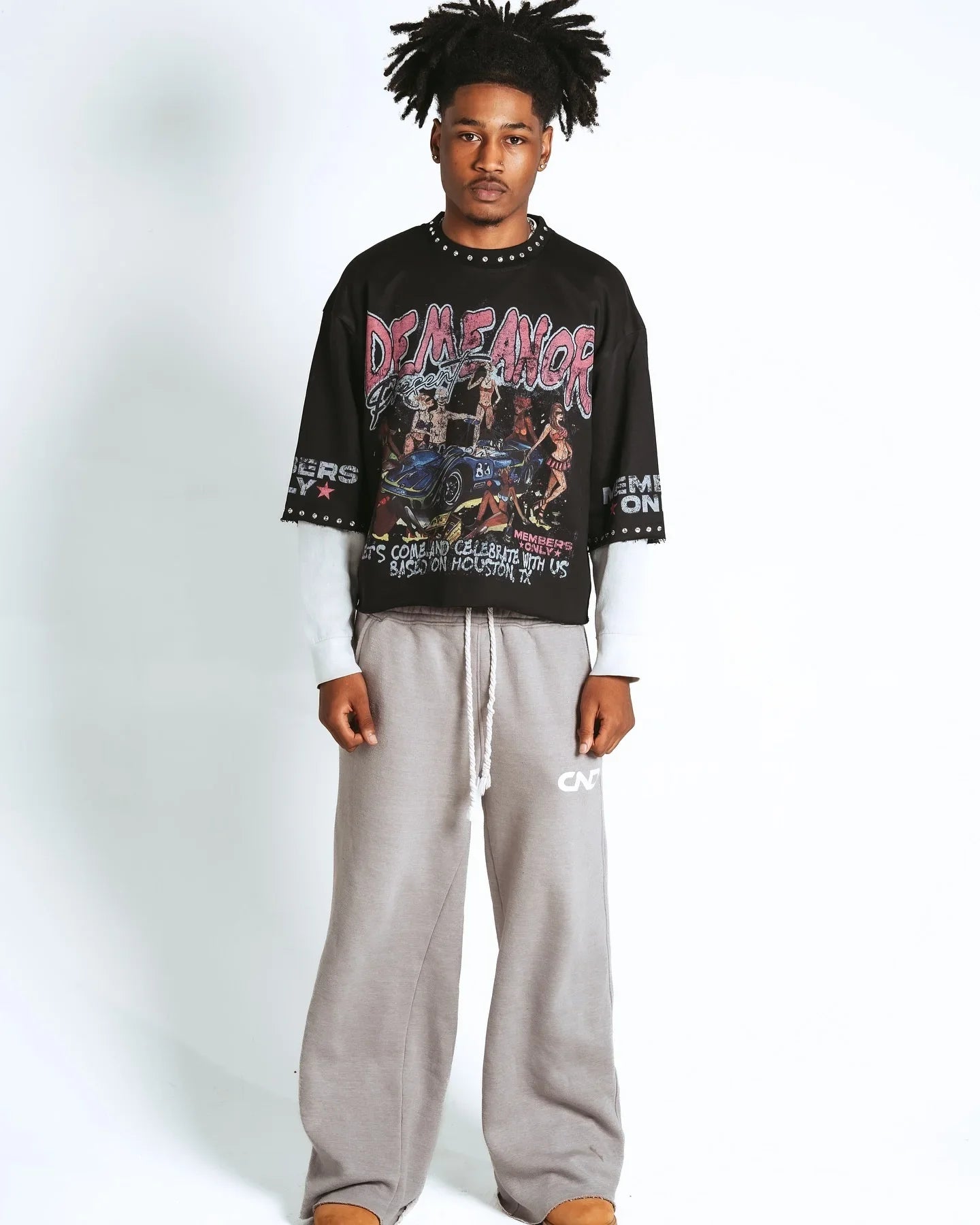 Ladys Harajuku Klein Stone Embroidery Crop Tees Y2k Gothic Graphic Hip Hop Print Long Sleeves T Shirts Cotton Loose Tops