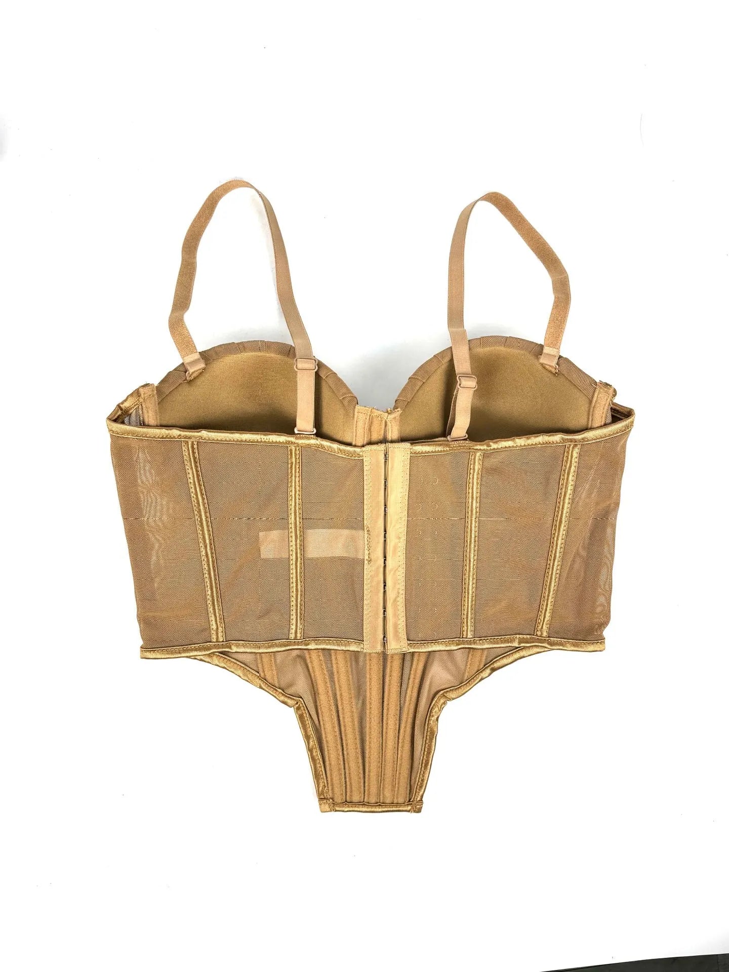 Sexy Mesh Design Camisole Vest Style Ladies Corset Tops with Chest Cushion Sparkling Diamond Decoration Fishbone Lingerie Tops