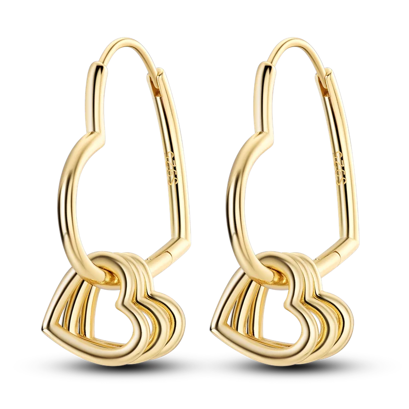 Fashion Gold ladies Hoop Earring 925 Sterling Silver Sparkling Zircon Round Ear Stud Earrings Fine Jewelry Lover Anniversary Gift