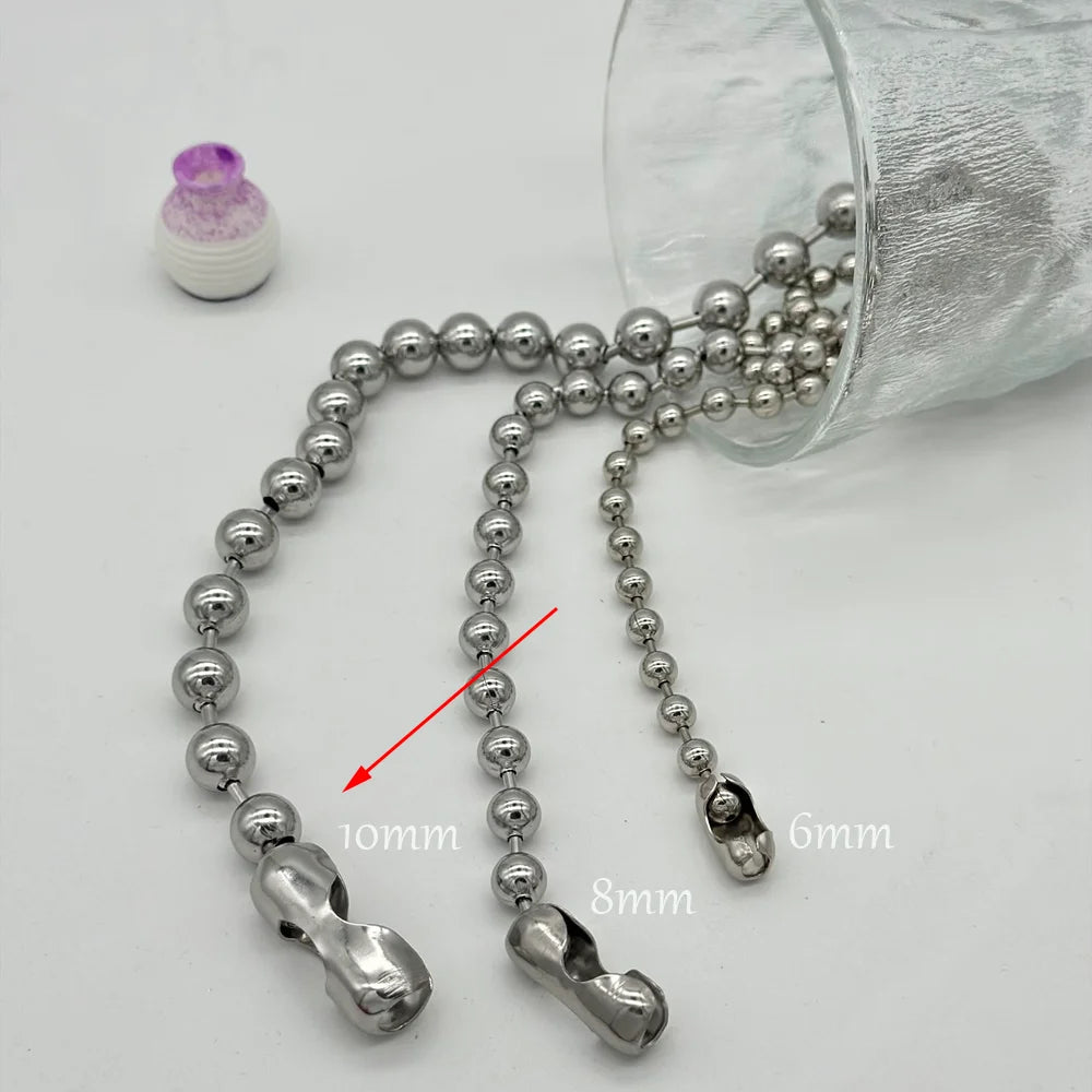 6/8/10mm Stainless Steel Ball Chain Layering Necklace for Women Men Oversize Chunky Chain Choker Grunge Aesthetic Y2K Necklace