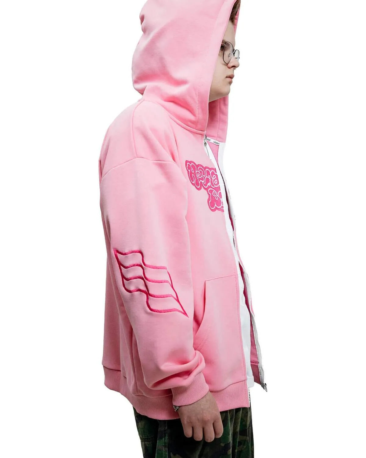 Y2K Harajuku Вата Zip Up Hoodie Cartoon Letter Embroidery Sweatshirt Men Hip Hop Oversized Streetwear Zipper Jacket Goth Clothes