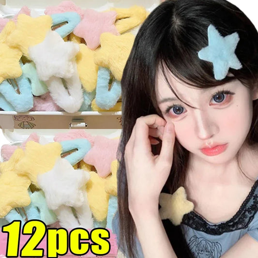 Y2K Plush Star Hair Clips
