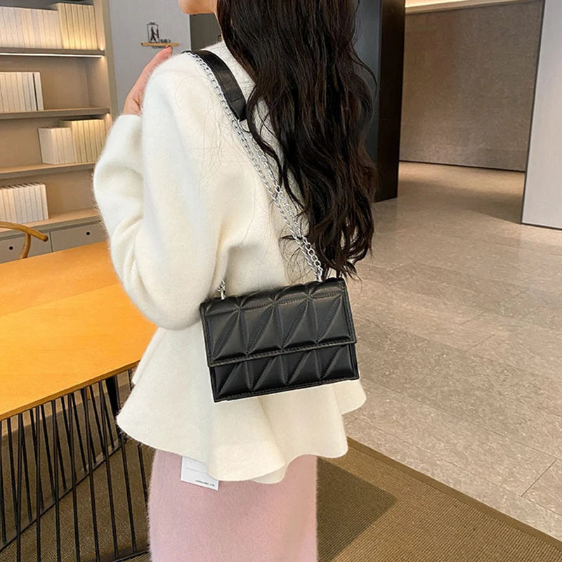 Designer Fashion Women Shoulder Bag Ladies PU Leather Handle Handbags Chain Strap Crossbody Bags for Women