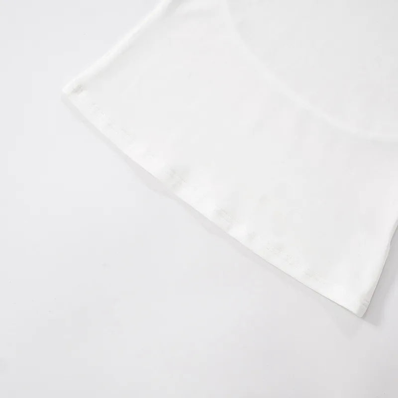 Nsauye Casual Solid White Women Basic Vest T Shirt Tank Tops Turtleneck Y2K Summer Clothes Skinny Mini 2025 Club Sexy Crop Tops