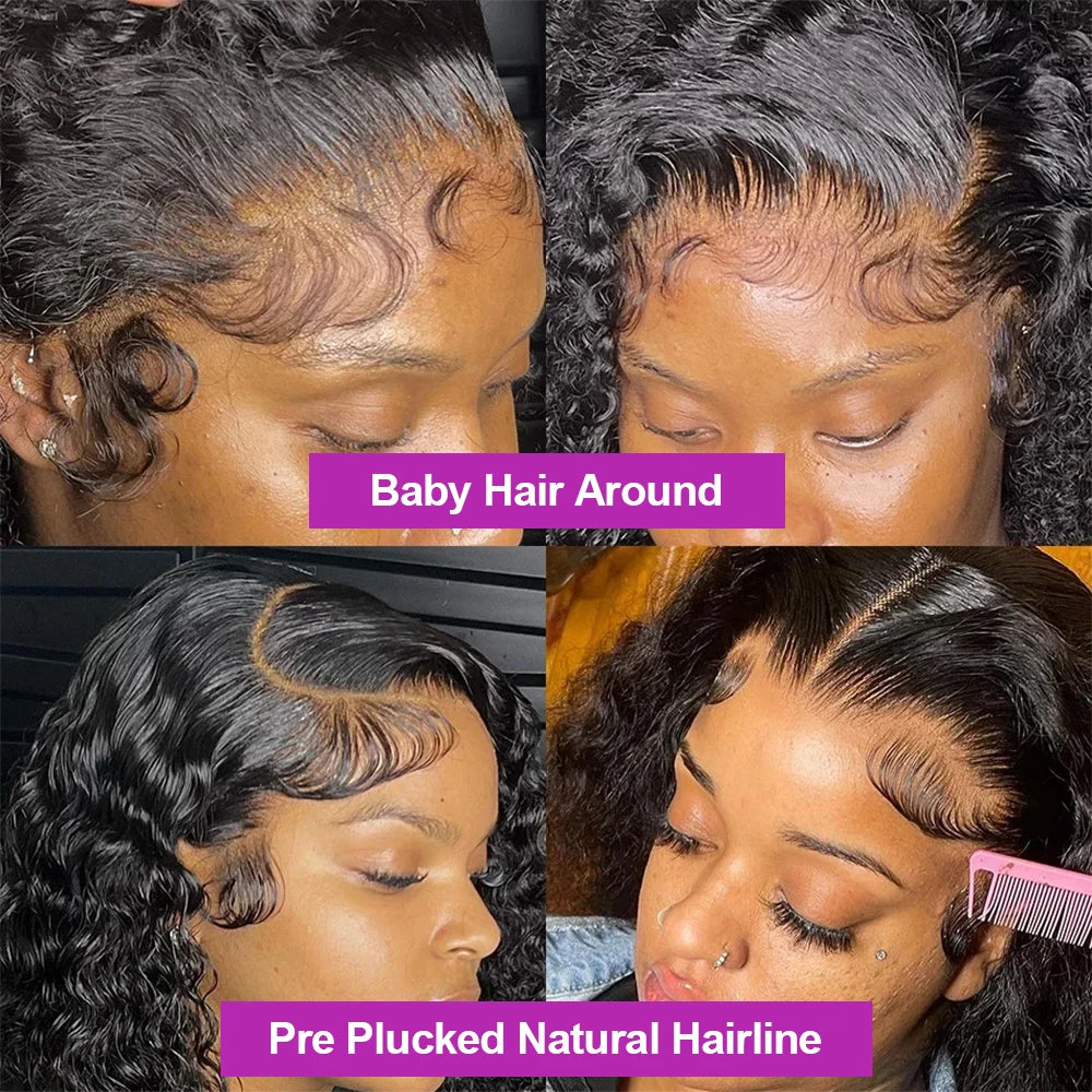 Wear Go 13x4 13x6 Water Wave Bob Lace Wig For Women Curly 7x5 Glueless Human Hair Wig Ready To Go Human Hair Wigs Pre Cut 250%