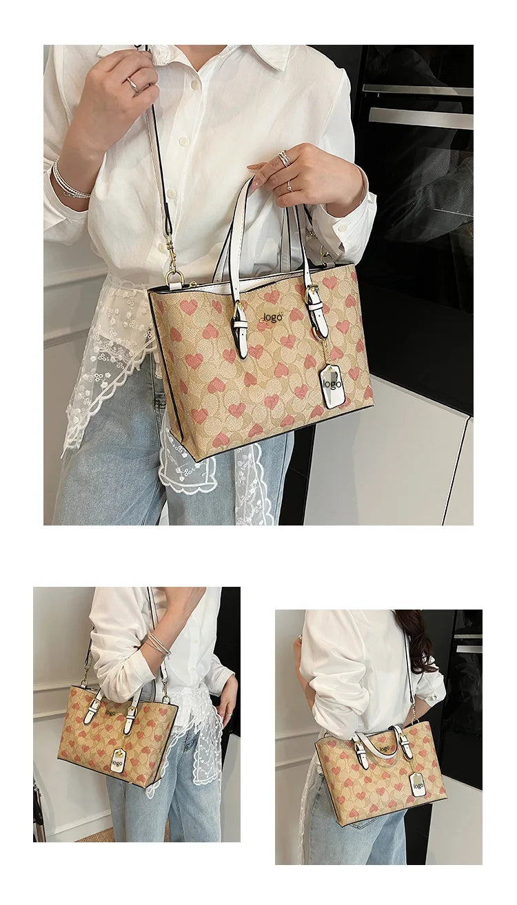2025 Popular Classic Retro Tote Bag with Print, Shoulder Bag, Crossbody Bag, and Handheld Bag