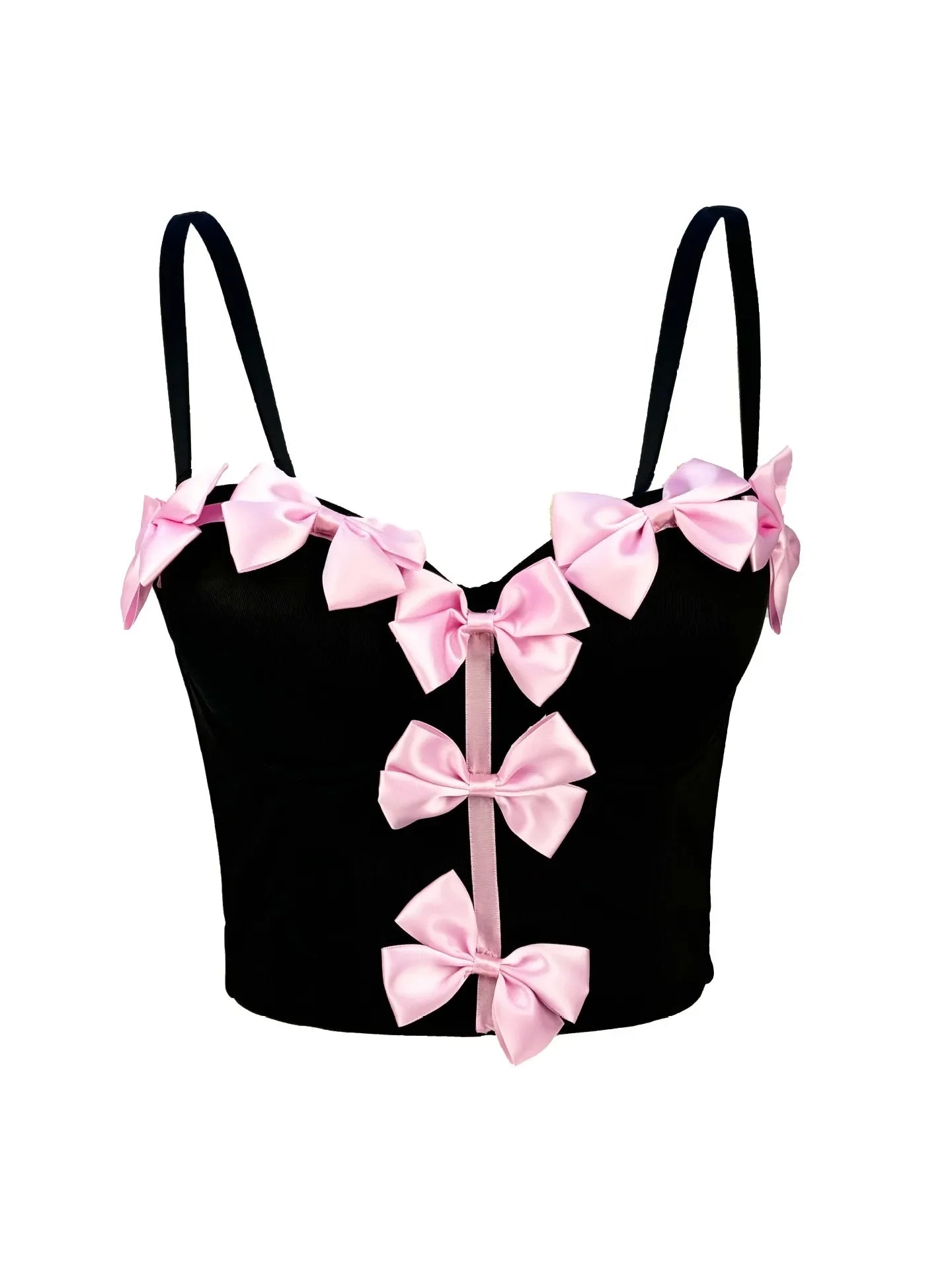 HLJ&GG Sweet Bow Fashion Corset Vest Two Piece Sets Women Thin Strap Slim Tank Top + Puffy Mini Skirts Outfits Female Streetwear