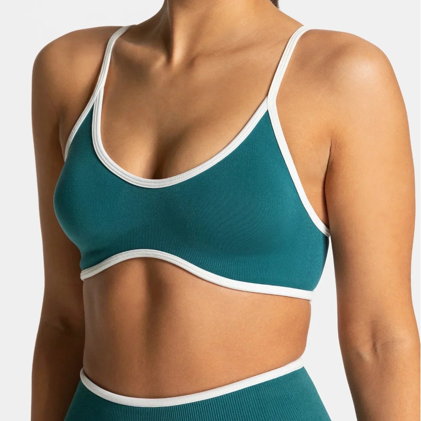 Summer Women's Solid Color Sports Suspender Bra Sexy Backless Knit with Chest Cushion Suspender Yoga Fitness Top