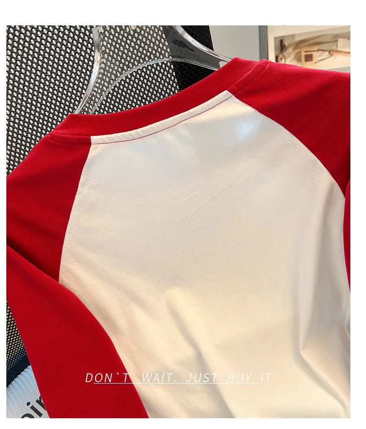 HLJ&GG Retro American Letter Printing Two Piece Sets Women Round Neck Long Sleeve Top And Mesh See Though Pants Outfits 2025 New