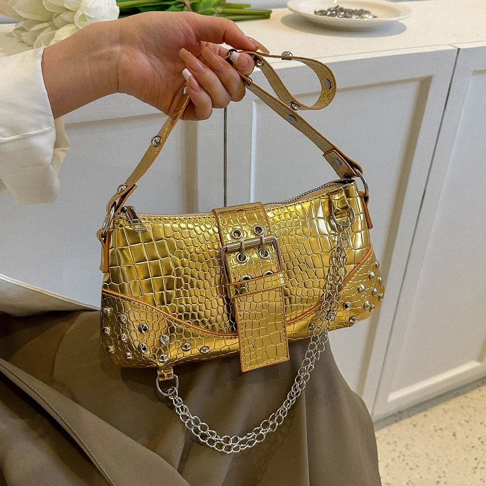 Fashion Women Shoulder Bag Y2K Armpit Bag Luxury Design Bag Pleated Underarm Bag Solid Color Messenger Bag Purse Hobos Handbags