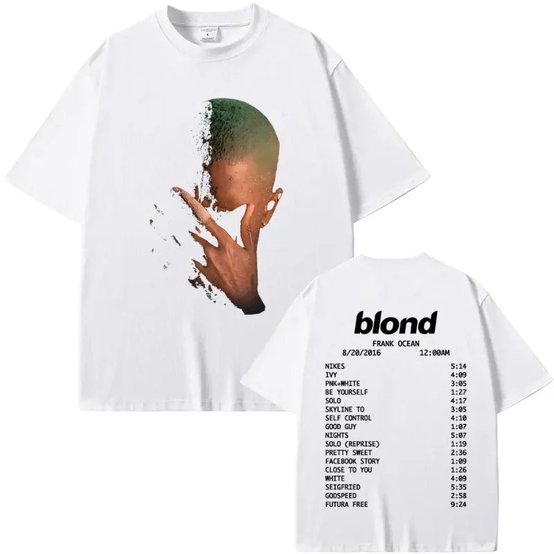 Rapper Frank Fashion Vintage Graphic T-shirts Men Women Ocean Hip Hop Trend T Shirts Blond T-shirt Man Tshirt
