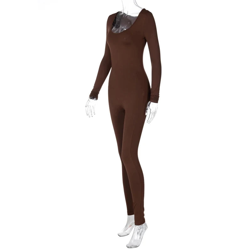 Dulzura Women 2024 Autumn Winter Long Sleeve Bodycon Streetwear Jumpsuit Overall One Piece Outfit Wholesale Items for Business
