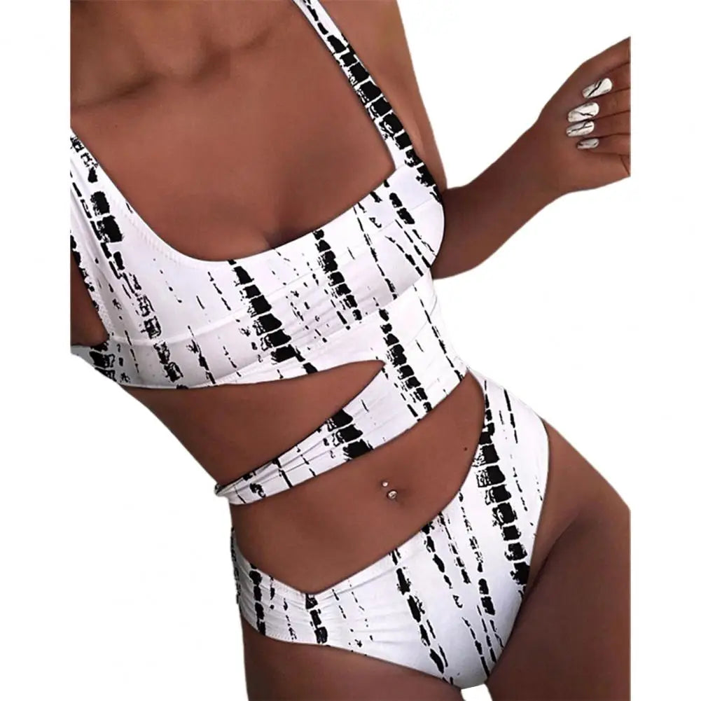 One Piece Women Swimsuit Sexy Stain Resistant Shoulder Strap Bikini Set Slim Fit Push Up Summer Beachwear For Holiday
