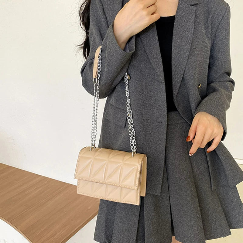 Designer Fashion Women Shoulder Bag Ladies PU Leather Handle Handbags Chain Strap Crossbody Bags for Women