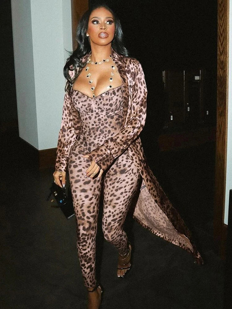 Weird Puss Sexy Jumpsuit Women Sleeveless 2025 Sexy Trend Leopard Print Sleeveless Street Fit Stretch Activity Workout Overalls