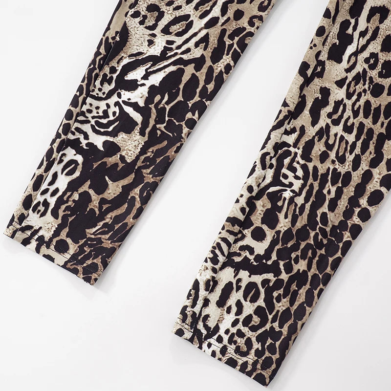 Weird Puss Leopard Print Jumpsuit Women Coquette Summer Trend Midnight Club Activity Sleeveless Fitness Stretch Workout Overalls