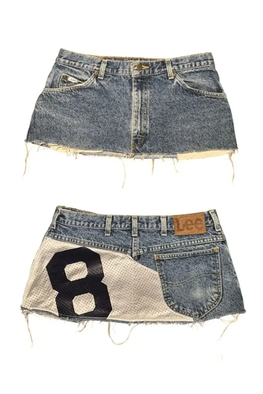 Applique Print jeans Short Skirt Goth Street Hip-hop Harajuku Vintage High Waisted Y2k Mini Skirt Sexy Loose Casual Women Skirt