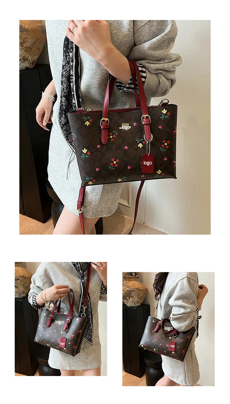 2025 Popular Classic Retro Tote Bag with Print, Shoulder Bag, Crossbody Bag, and Handheld Bag