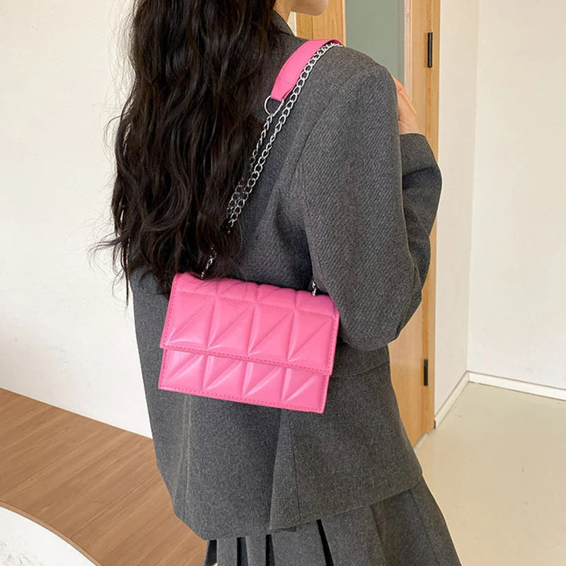 Designer Fashion Women Shoulder Bag Ladies PU Leather Handle Handbags Chain Strap Crossbody Bags for Women