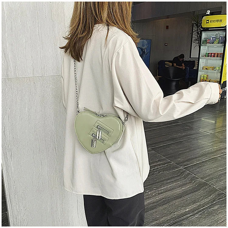 Gothic Heart Blade Zipper Chain Crossbody Bags for Women Girl Casual Shoulder Purses Handbags Techwear Summer Wallet Goth