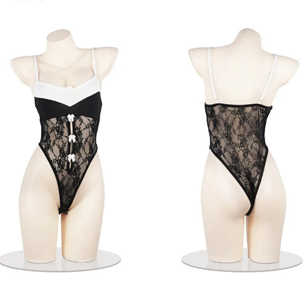 HLJ&GG Black Y2K Punk Streetwear Women Mesh See Though Bodysuits + Stacked Mini Skirts Two Piece Sets Fashion Trend 2pcs Outfits