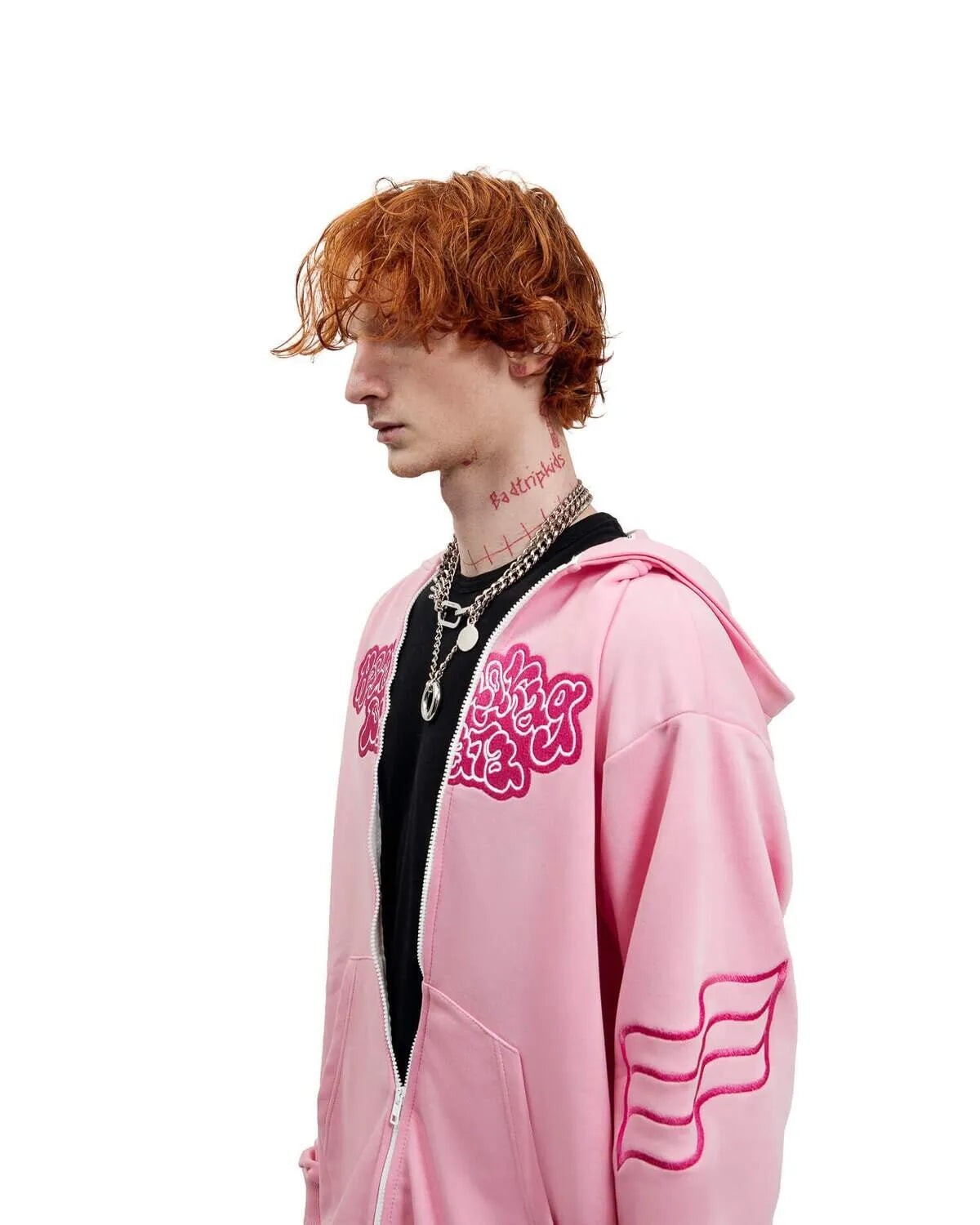 Y2K Harajuku Вата Zip Up Hoodie Cartoon Letter Embroidery Sweatshirt Men Hip Hop Oversized Streetwear Zipper Jacket Goth Clothes