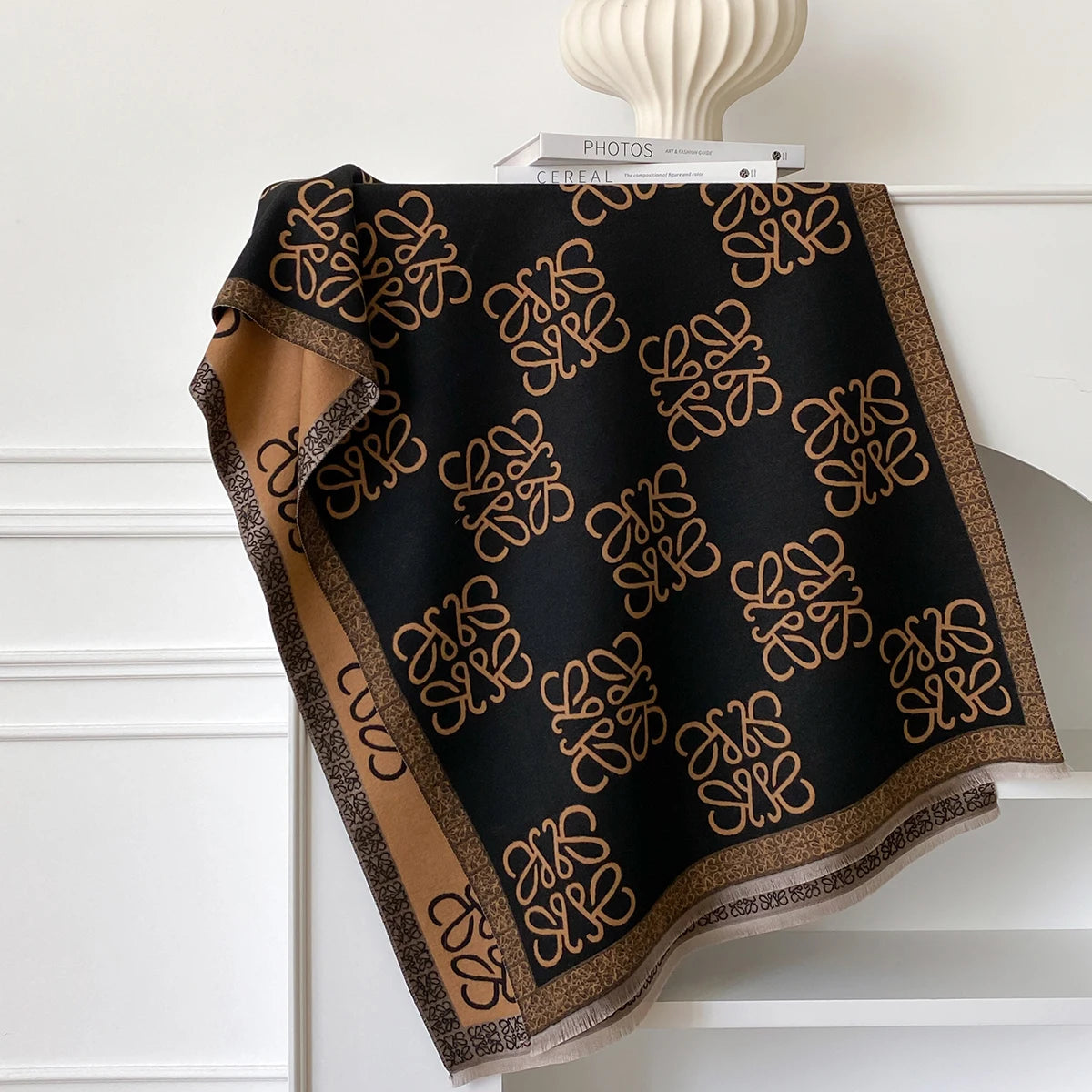 2025 New Women's Scarf Warm Scarf Shawl Simple Imitation Cashmere Scarf Thick Shawl Jacquard Fashion Autumn and Winter