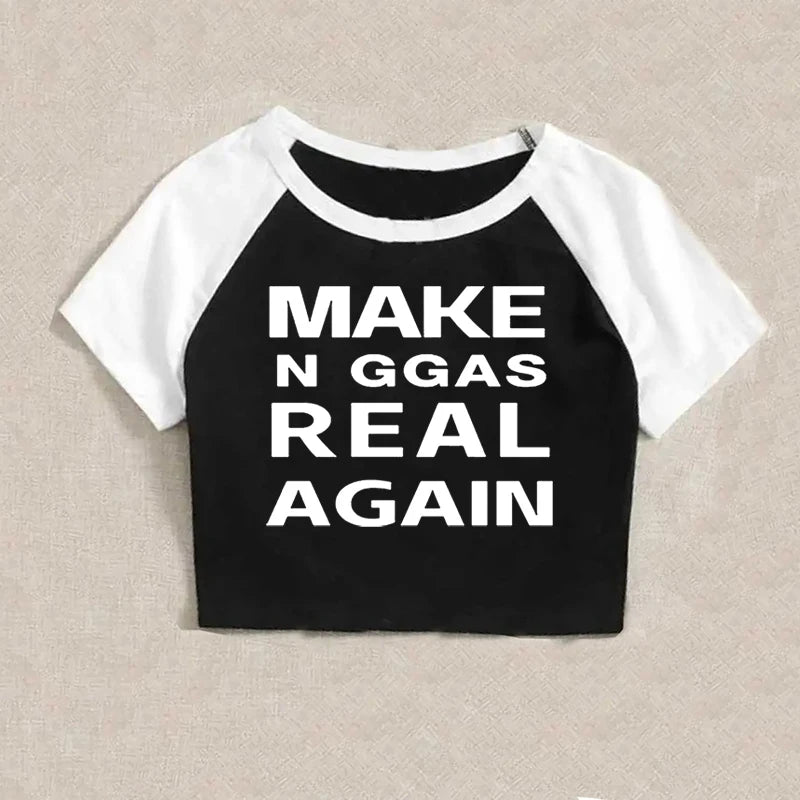 Gothic Hip Hop Sexy Women's Short Sleeve T-Shirt Harajuku Punk Letter Print Casual Crop Top Chic Y2K Retro Emo Girls Streetwear