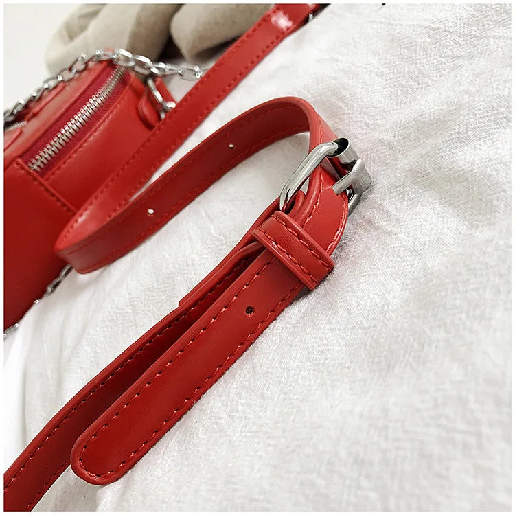 Gothic Heart Blade Zipper Chain Crossbody Bags for Women Girl Casual Shoulder Purses Handbags Techwear Summer Wallet Goth