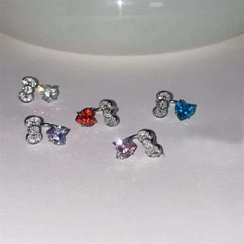 1PCS 1.2mm Bowknot Ring Stainless Steel Ear Bone Nail Shiny Screws Earrings Y2K Hottie Cochlea Piercing Body Jewelry