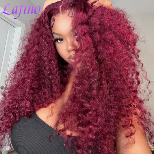 Wet And Wavy 99j Lace Frontal Wig Human Hair Burgundy 13x6 Hd Lace Frontal Human Hair Wig Red Curly Lace Front Human Hair Wigs