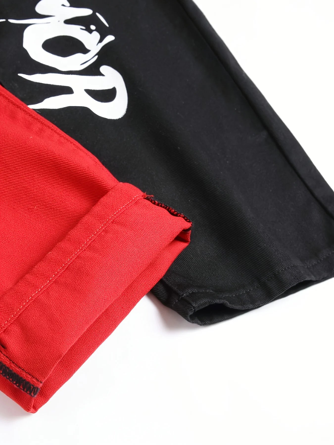 Denim spliced two tone trendy multi-color slim fit jeans
