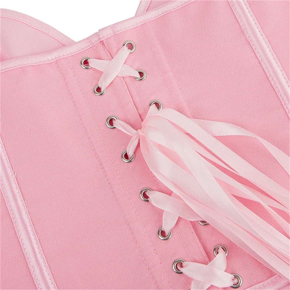 Sexy Women Overbust Corsets Crop Tops Golden Printed Bustiers Lace Up Body Shaper Lingerie Gothic Corselet