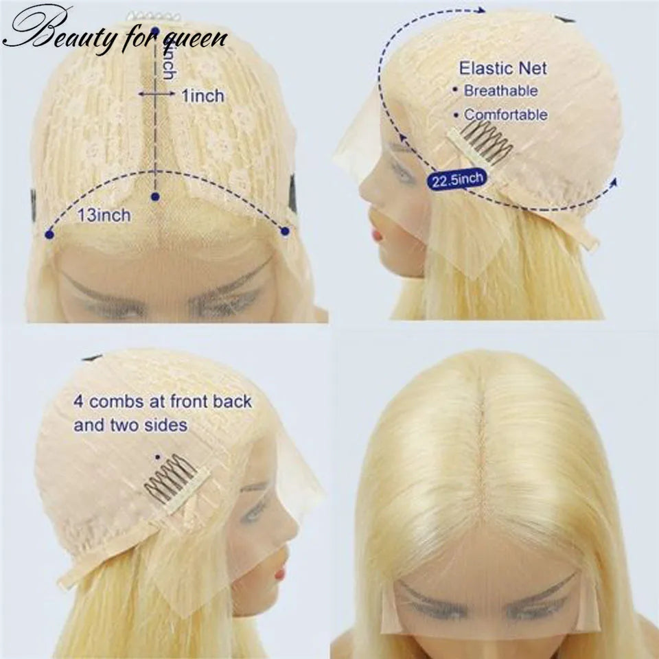 Body Wave Blue Lace Front Human Hair Wigs For Women 150 Density Brazilian Hair HD Transparent Lace Frontal Wigs With Baby Hair