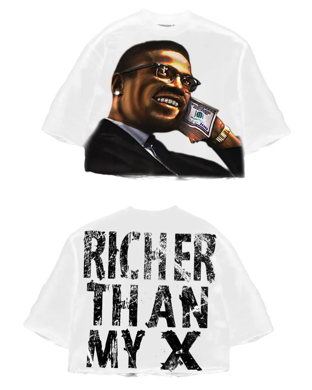 Street T-shirt Y2K Top Rock Hip Hop Graphic Print Oversized T-shirt Men's and Women's Crew Neck Cotton Short-sleeved Top Clothes