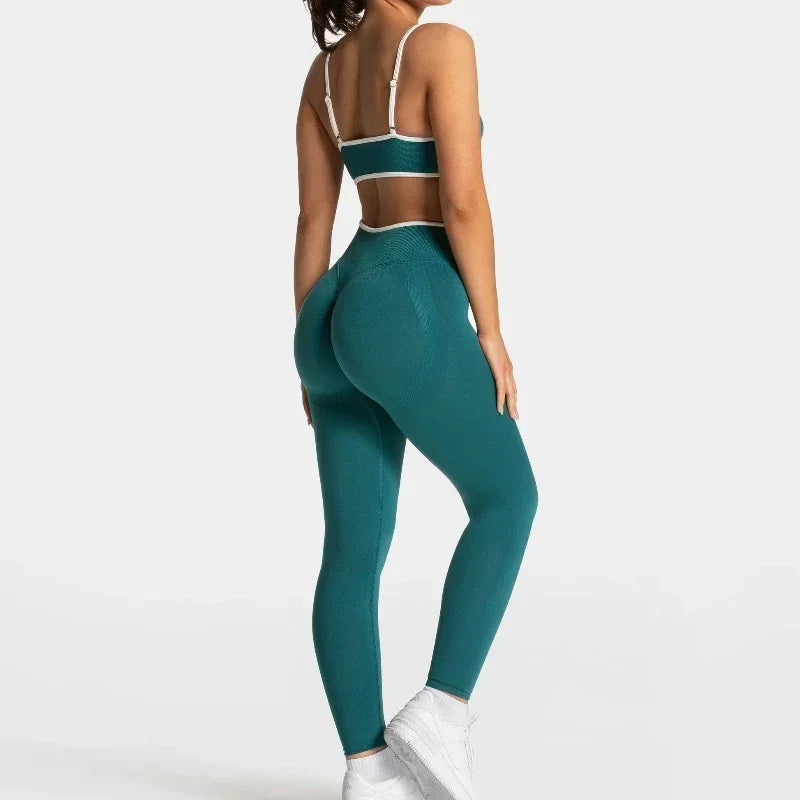 Summer Women's Solid Color Sports Suspender Bra Sexy Backless Knit with Chest Cushion Suspender Yoga Fitness Top