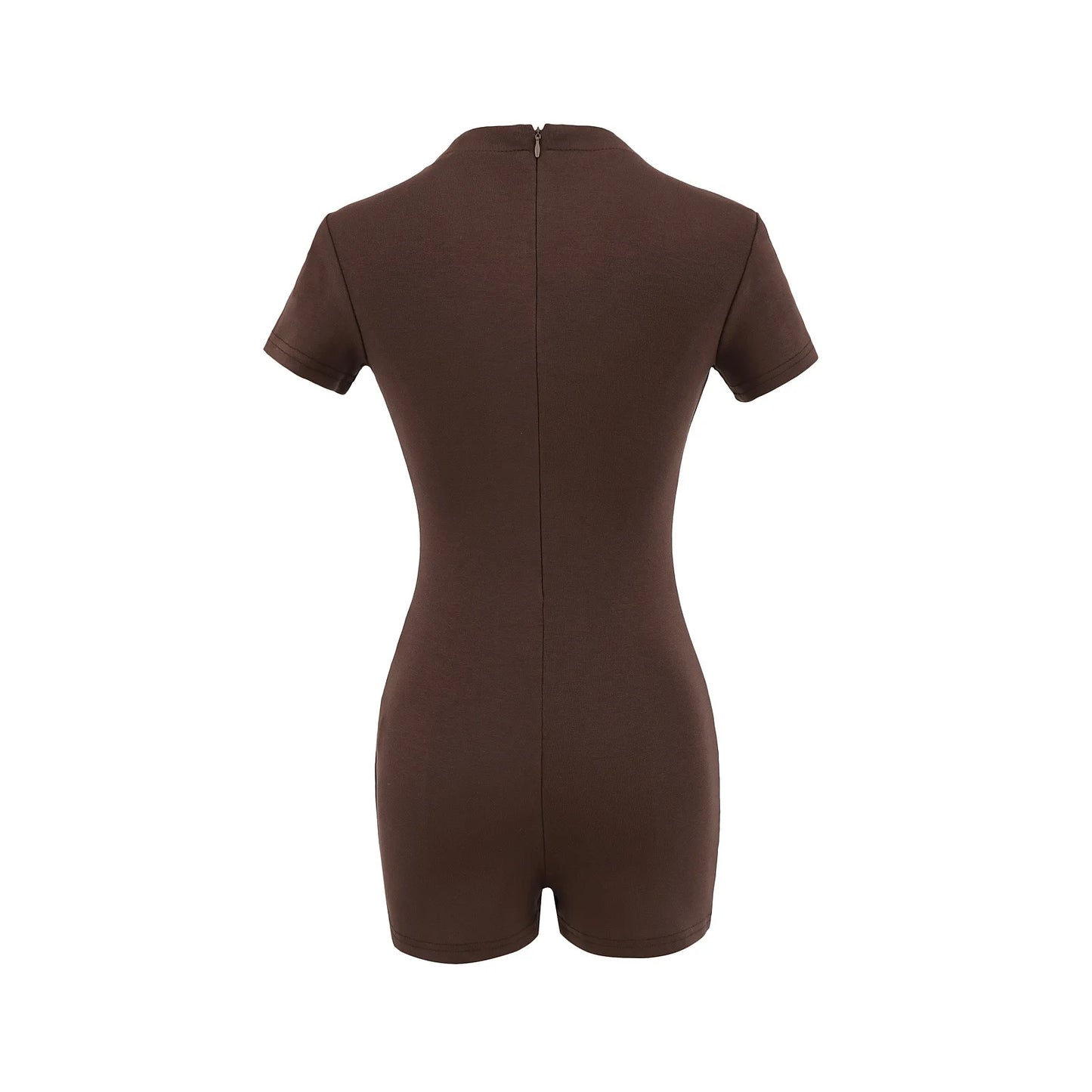 HLJ&GG Sexy Hollow Out Bandage Bodycon One Piece Rompers Women V Neck Short Sleeve Slim Jumpsuits Fashion Overalls Streetwear