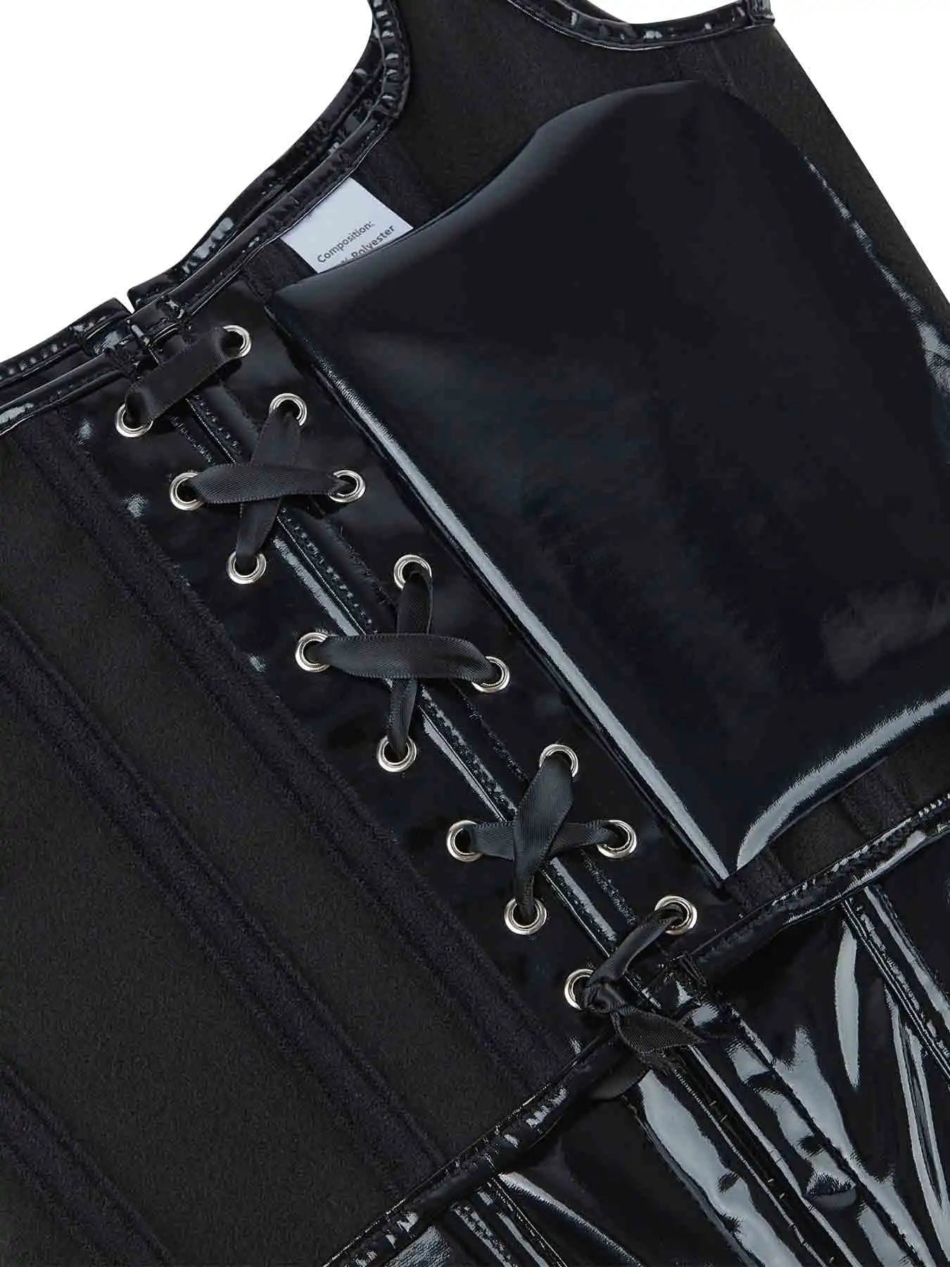Corset with bright leather and breasted corset is fashionable and sexy. Wear a palace body-shaping coat outside the waist.