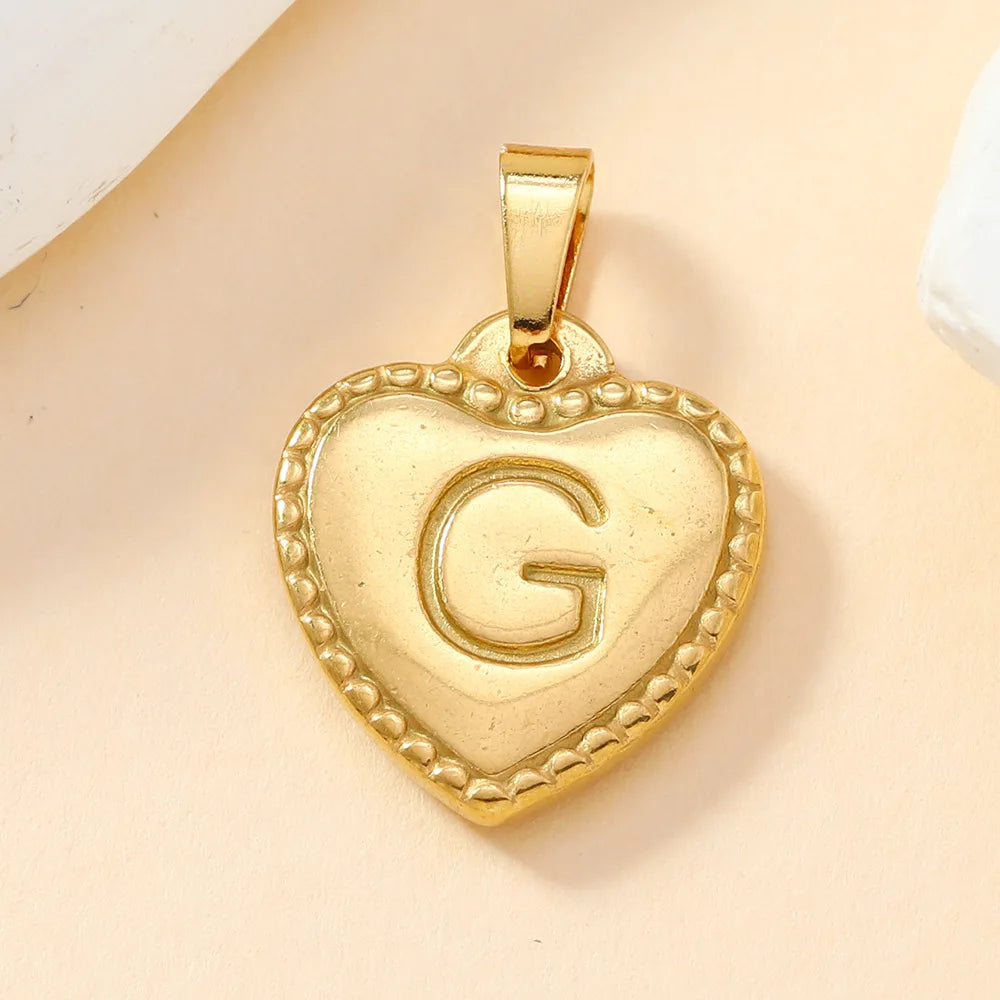 316L Stainless Steel Initial Necklace Letter Heart Pendant Chain For Women Name Jewelry Accessories