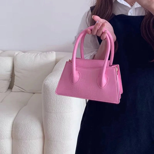 Fashion Pink Small Square Women Clutch Purse Handbags New Simple Ladies Messenger Bag Solid Color Female Shoulder Crossbody Bags