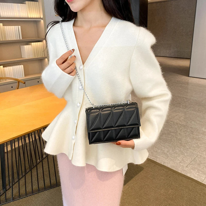 Designer Fashion Women Shoulder Bag Ladies PU Leather Handle Handbags Chain Strap Crossbody Bags for Women