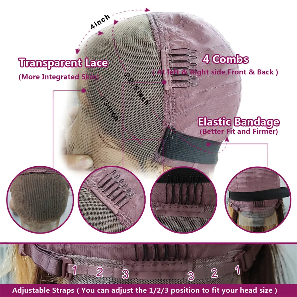 13x4 Nave Blue Bob Wig Colored Lace Front Human Hair Wigs Short Bob Wig Dark Blue Bone Straight Lace Frontal Wig 100% Human Hair